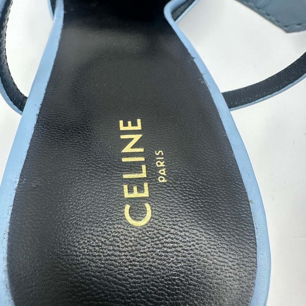 Celine Women's Kitten Triomphe Strap Leather Pump - Picture 5 of 9